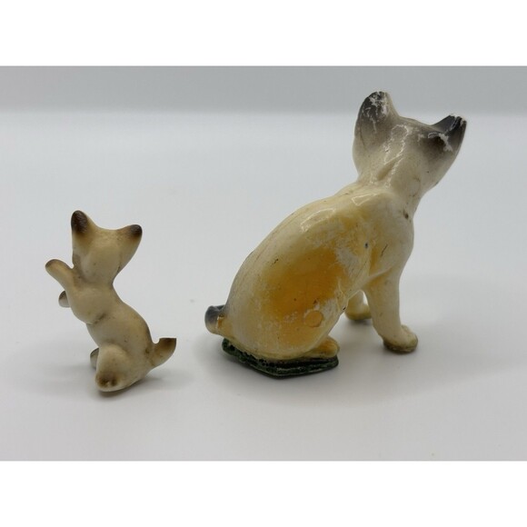 Vintage Siamese Cats Figurines Porcelain and Plaster Damaged - Picture 2 of 6